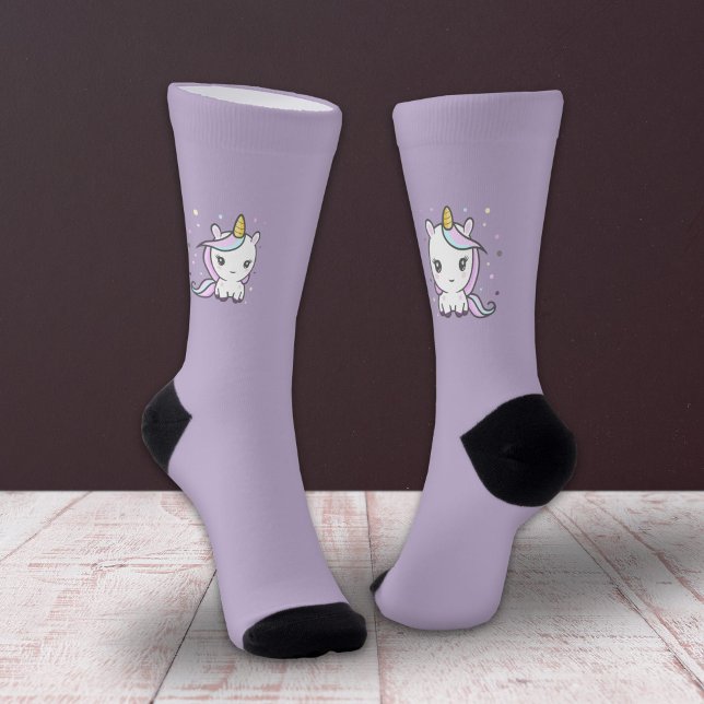 Chaussette Cute Unicorn violet (Cute Unicorn Purple Socks)
