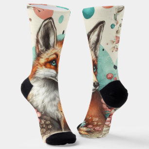 Chaussette Cute Vintage Watercolo Fox peinture
