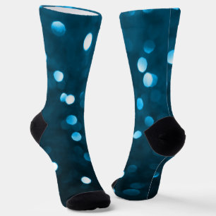 Chaussette Cyan Blue Sparkly Bokeh Abstrait
