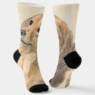 Chaussette Dachshund (Longhaerien) Peinture - Art Chien origi