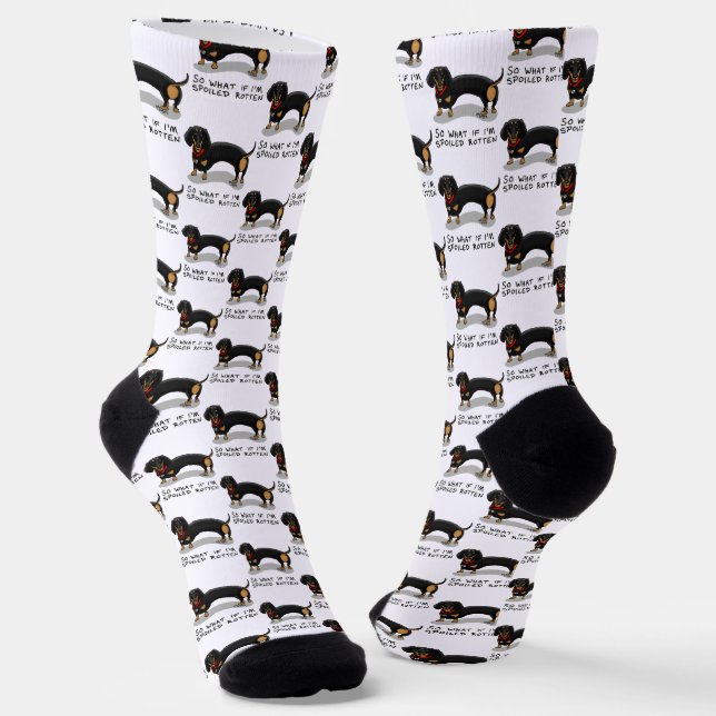 Chaussette Dachshund pourri (S noir & tan) mignon chien (Angulaire)