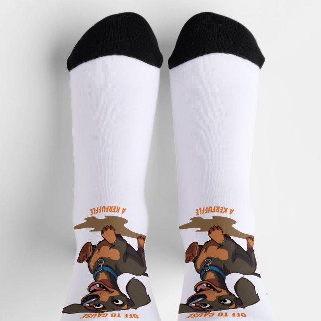 Chaussette Dachshund qui va causer un chahut (Haut)