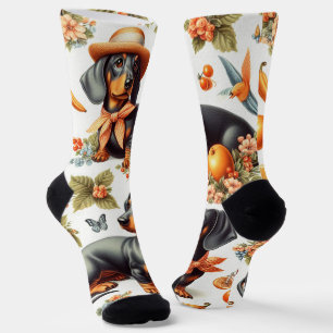 Chaussette Dachshund vintage sans couture