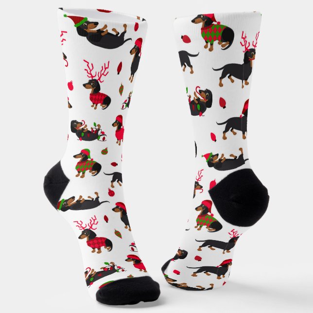 Chaussette Dachshunds de Noël (Angulaire)