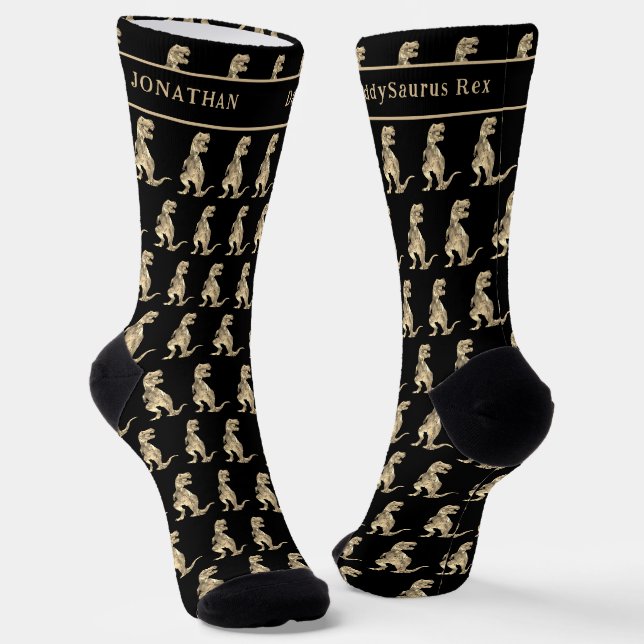 Chaussette Daddy saurus personnalisé Dinosaure Papa drôle (Angulaire)