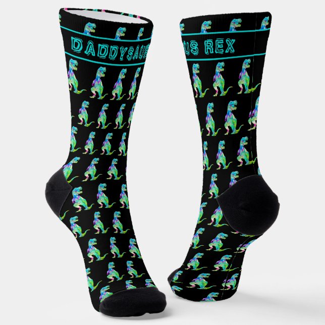 Chaussette Daddysaurus Citation drôle de papa dinosaure (Angulaire)