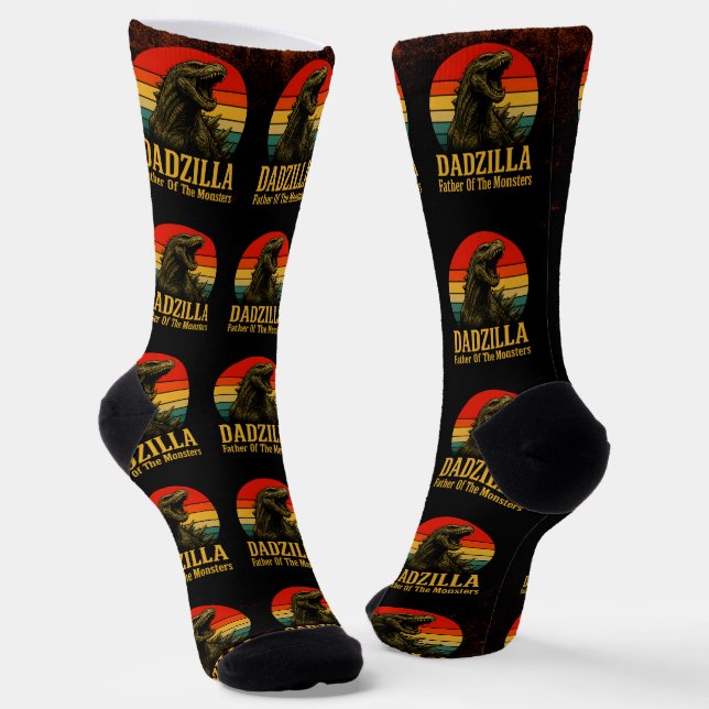 Chaussette Dadzilla Père De La Fête des pères Des Monstres (Angulaire)