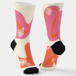 Chaussette Daisy Groove - Rose, orange et crème