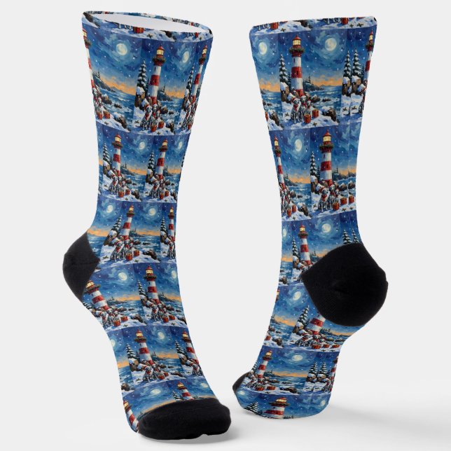 Chaussette Dalmatien Phare de Noël Vacances (Angulaire)