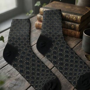 Chaussette Damier gothique onyx corbeau