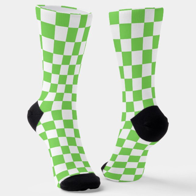 Chaussette Damier vert gazon  (Angulaire)