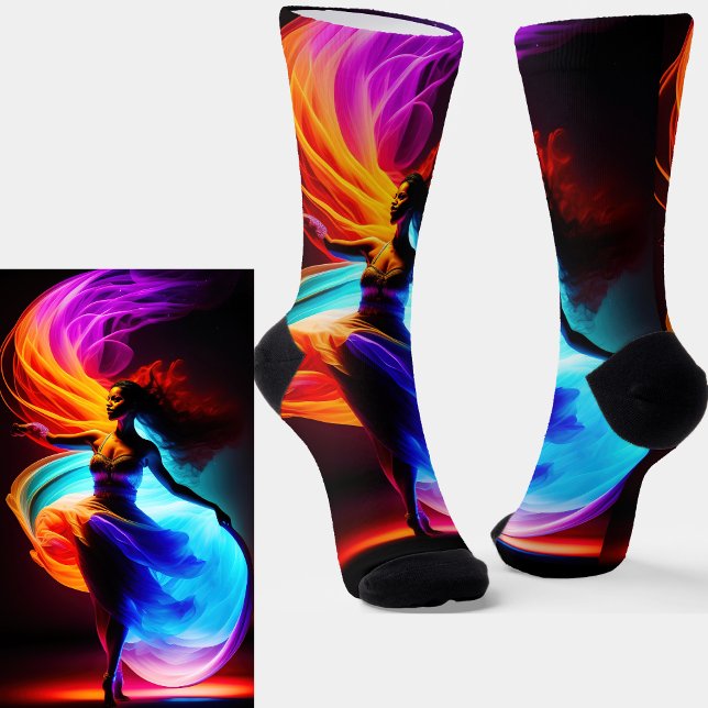 Chaussette Danseur avec des perruques bleu violet orange sur  (Créateur téléchargé)
