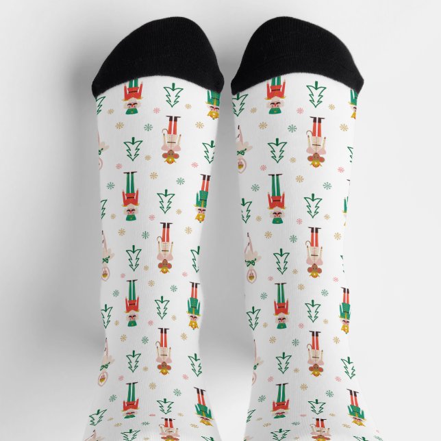 Chaussette Danseuse de Casse-Noisette de Noël festive  (Haut)