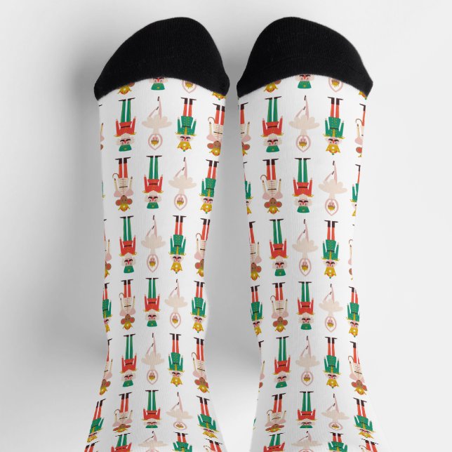 Chaussette Danseuse de Casse-Noisette de Noël festive  (Haut)