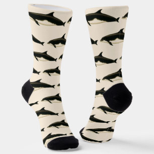 Chaussette Dauphins Delphinus Tursio, Animaux Marins Vintage