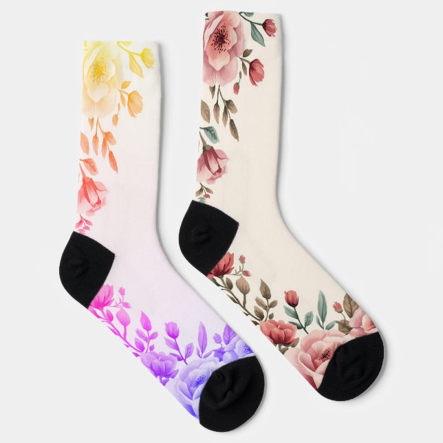 Chaussette De belles fleurs de mariage sur une paire de chaus (Droite)