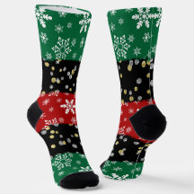 Chaussette de Crew Premium Flocons de Neige et Dia