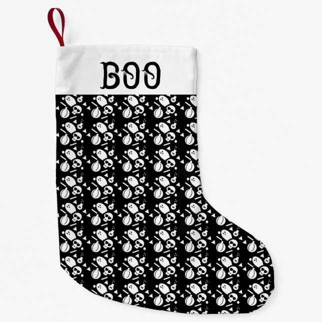 Chaussette de Halloween | Citrouille fantôme empoi (Devant)