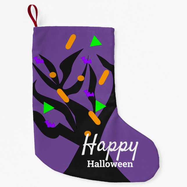 Chaussette de Halloween | Poudres d'arbre effrayan (Devant)