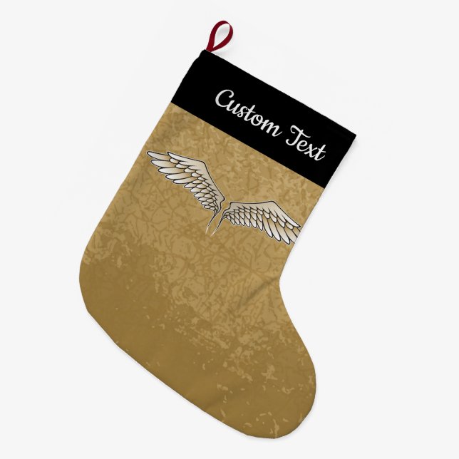Chaussette de Noël à ailes beige (Devant (Accrochage))