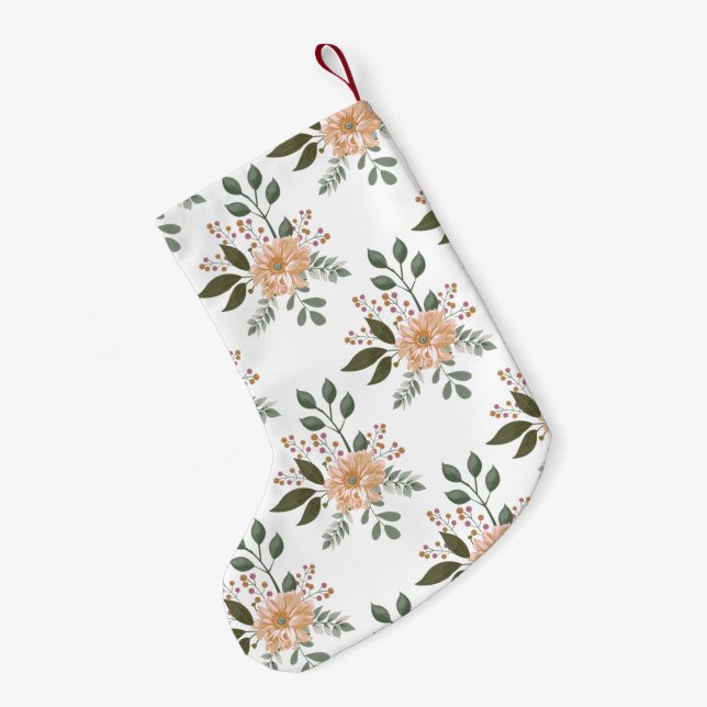 Chaussette de Noël à motif floral (Dos (Accrochage))