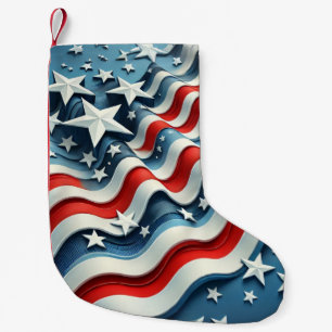 Chaussette de Noël American Pride Étoiles et Rayur