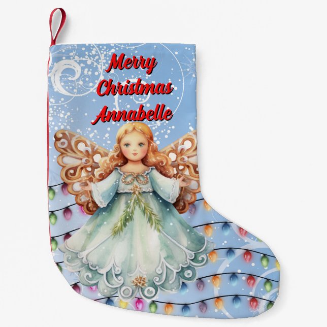 Chaussette de Noël ange personnalisée (Devant)