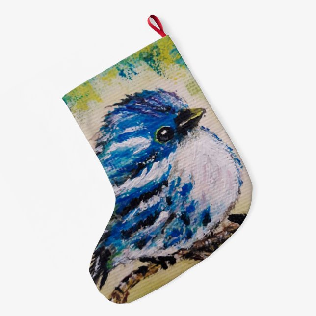 Chaussette de Noël avec joli oiseau (Dos (Accrochage))