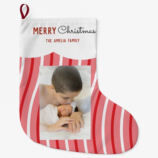 Chaussette de Noël avec photo de tourbillon de bon (Devant)