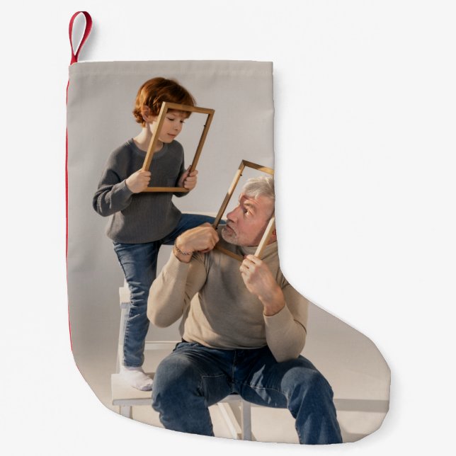 Chaussette de Noël avec photo personnalisée (Devant)