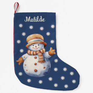 Chaussette de Noël Bonhomme de Neige Aquarelle Mig
