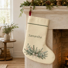 Chaussette de Noël botanique nordique personnalisé
