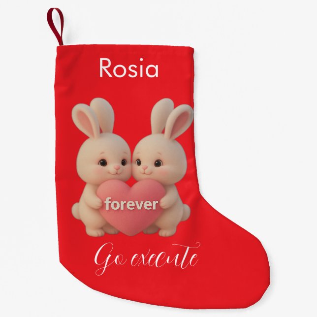 Chaussette de Noël Bunny – Charme de vacances pers (Devant)