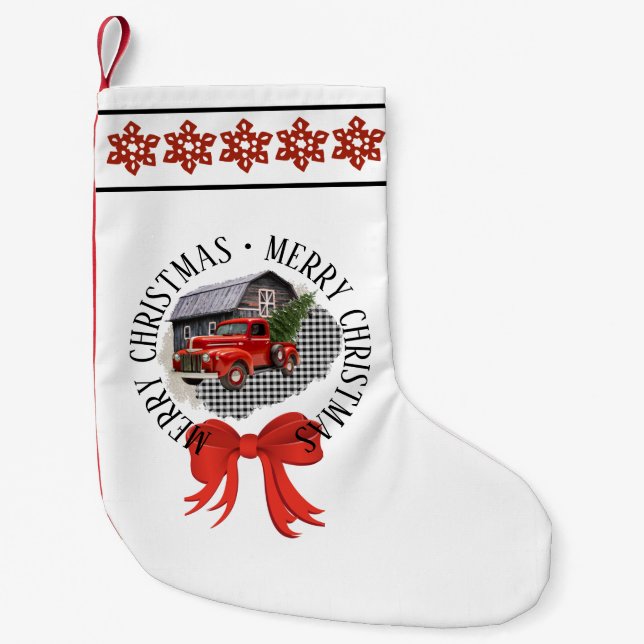 Chaussette de Noël camionnette rouge (Devant)