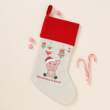 Cochon Joyeux Noël Animaux Cochons Noël Stockin