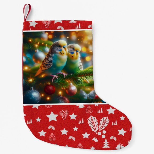 Chaussette de Noël de perruches (Devant)