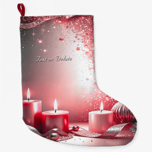 Chaussette de Noël décorative à bougies rouges