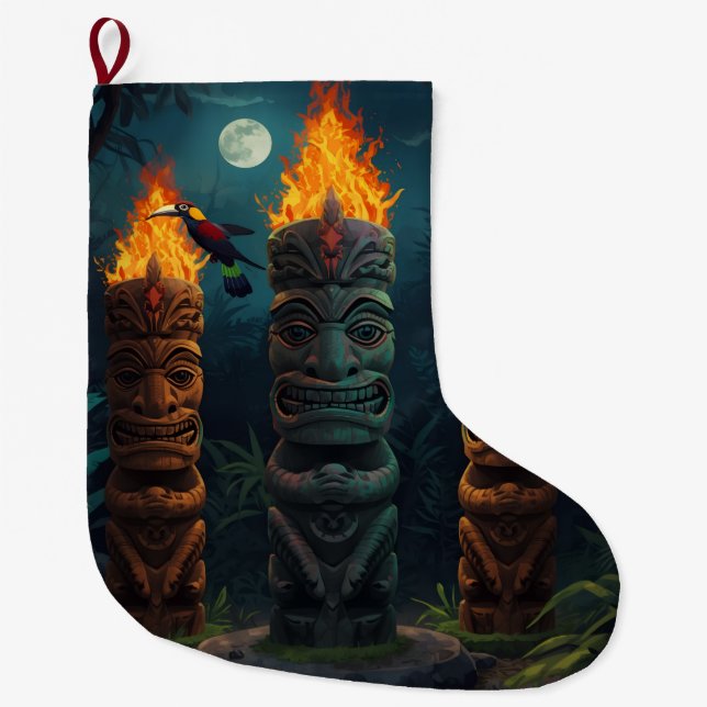Chaussette de Noël des Dieux Tiki (Devant)