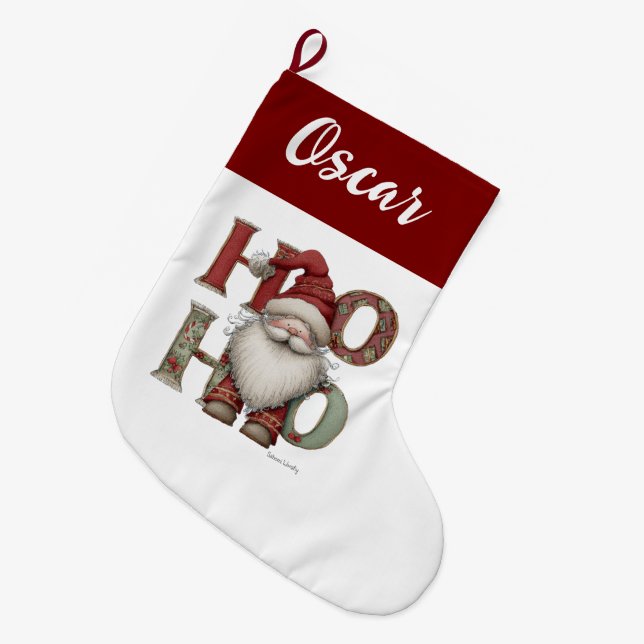 Chaussette de Noël du Père Noël Joyeux Noël (Devant (Accrochage))