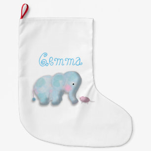 Chaussette de Noël éléphant mignon personnalisée