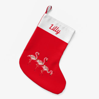 Chaussette de Noël en molleton corail avec monogra
