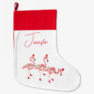 Chaussette de Noël en molleton corail avec monogra