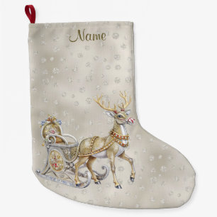 Chaussette de Noël en traîneau de rennes