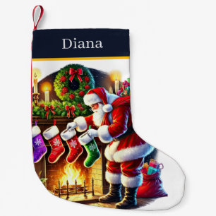 Chaussette de Noël festive Santa ajouter un nom
