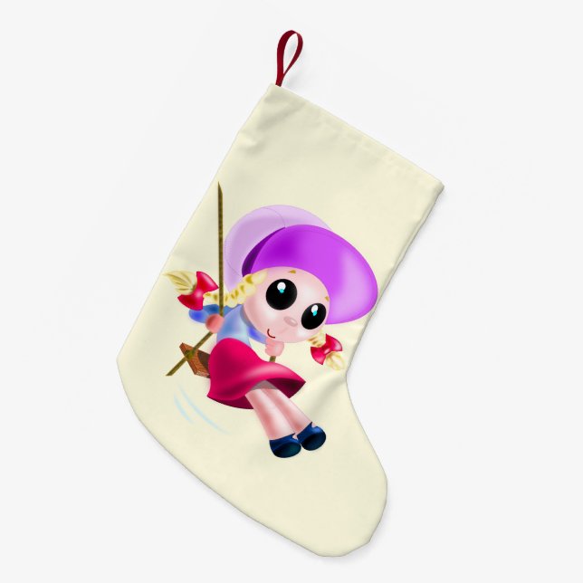 Chaussette de Noël Fille Balançant (Devant (Accrochage))