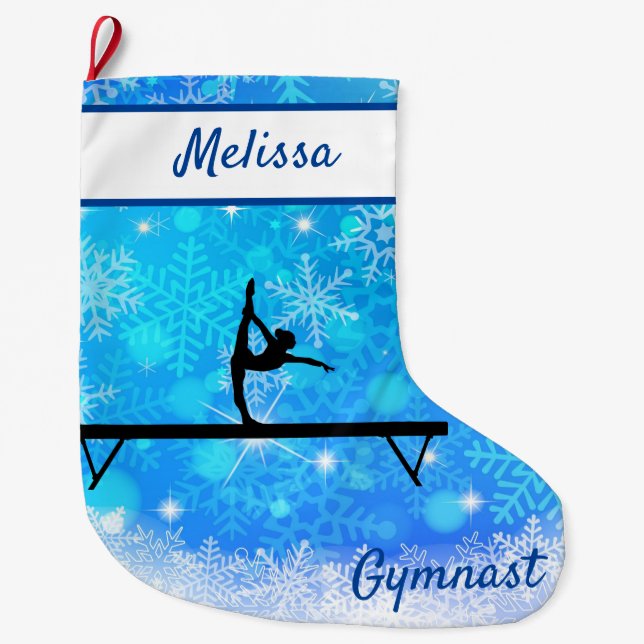 Chaussette de Noël Flocon de Neige Gymnastique sur (Devant)