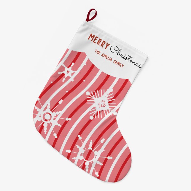 Chaussette de Noël Flocons de Neige en Tourbillon  (Devant (Accrochage))