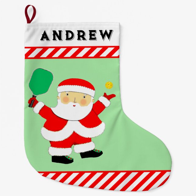 Chaussette de Noël géante de pickleball Noël (Devant)