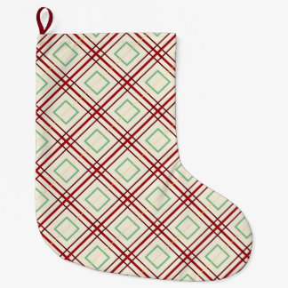 Chaussette de Noël géométrique à carreaux vintage