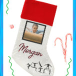 Chaussette De Noël Gymnastic Winter Wonder Personnalisé Photo & Nom<br><div class="desc">Gymnastic Winter Wonder design personnalisé avec le nom de votre enfant et leur photo!</div>